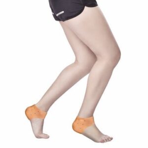 Silicone Anti-Crack Heel Protector | Provides Cushion & Reduces Pressure On The Heel To Relieve Pain (Beige)