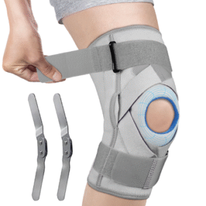 Neoprene Hinged Patella Knee Brace | Provides Moderate Support & Stability To The Knee - (CLOSED TYPE) - Grey (Single Piece)