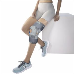Neoprene Hinged Patella Knee Brace | Provides Moderate Support & Stability To The Knee - (OPEN TYPE) - Grey (Single Piece)
