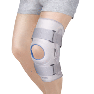 Neoprene Hinged Knee Stabilizer | Ideal Moderate Support For Knee Stability With Lateral And Medial Hinges| Color - Grey (Single Piece)