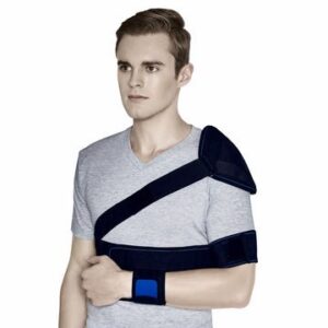 Elastic Shoulder Immobilizer With Cap (Firm Support) | Stabilizes The Shoulder In Resting Position & Promotes Healing (Black)