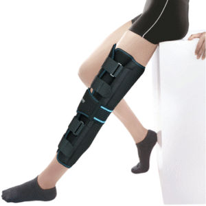 Knee Stabler - Long (19" Brace) |Ideal Firm Knee Support That Limits Knee Motion & Stabilizes The Knee With Mediolateral Metal Supports | Color - Black