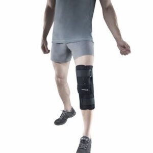 Knee Stabler - Short (14" Brace) | Ideal Firm Knee Support That Limits Knee Motion & Stabilizes The Knee With Mediolateral Metal Supports | Color - Black